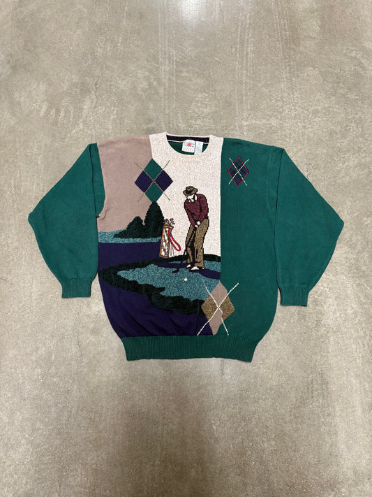 Vintage Y2K 90s Golfing Knit Sweater