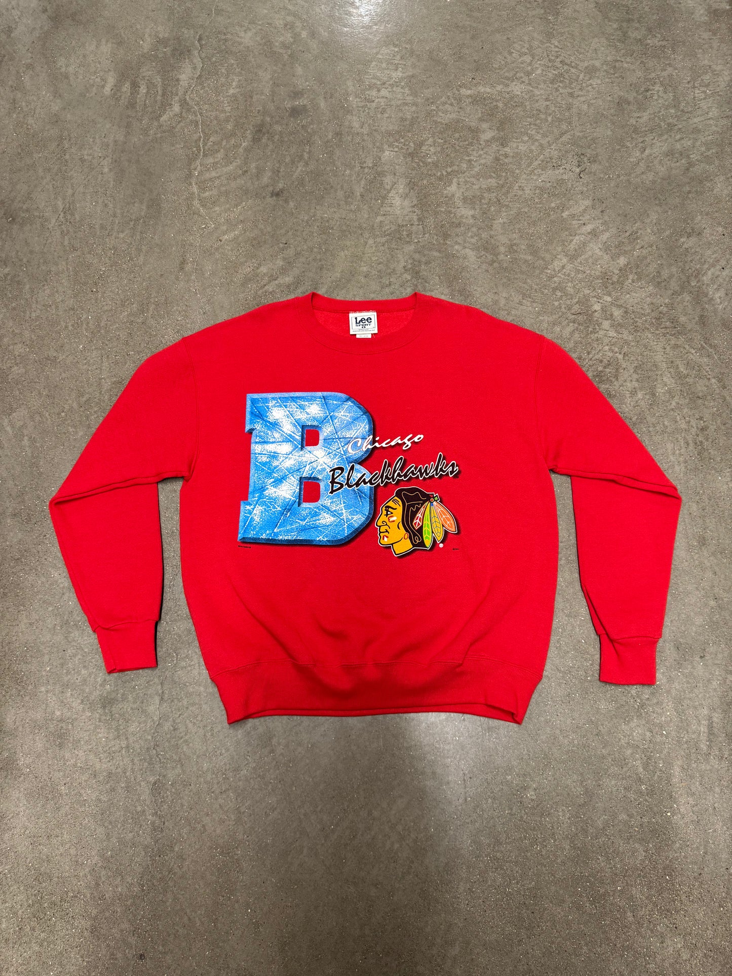 Vintage 1990s Y2K Lee Sports Chicago Blackhawks Crewneck Sweatshirt