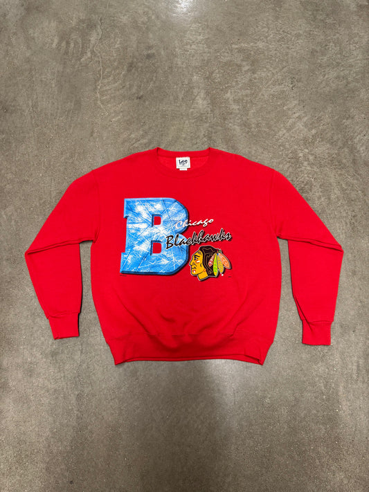 Vintage 1990s Y2K Lee Sports Chicago Blackhawks Crewneck Sweatshirt