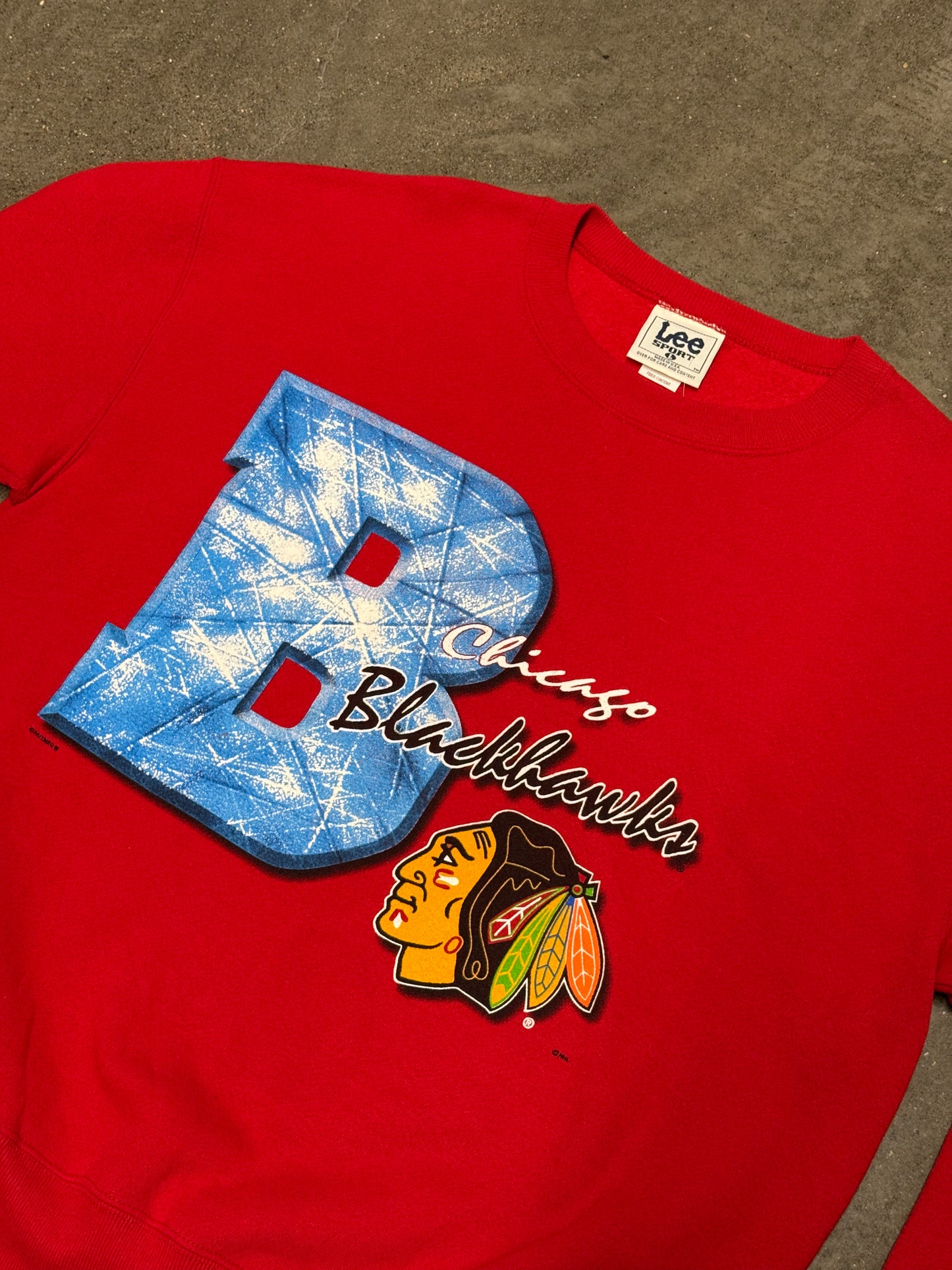 Vintage 1990s Y2K Lee Sports Chicago Blackhawks Crewneck Sweatshirt